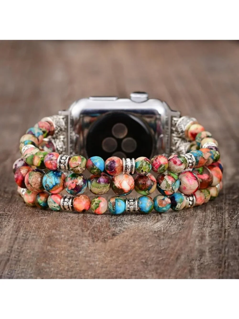 Boho Handmade Stretch Watch Band - Natural Jasper Stone for Apple Watch